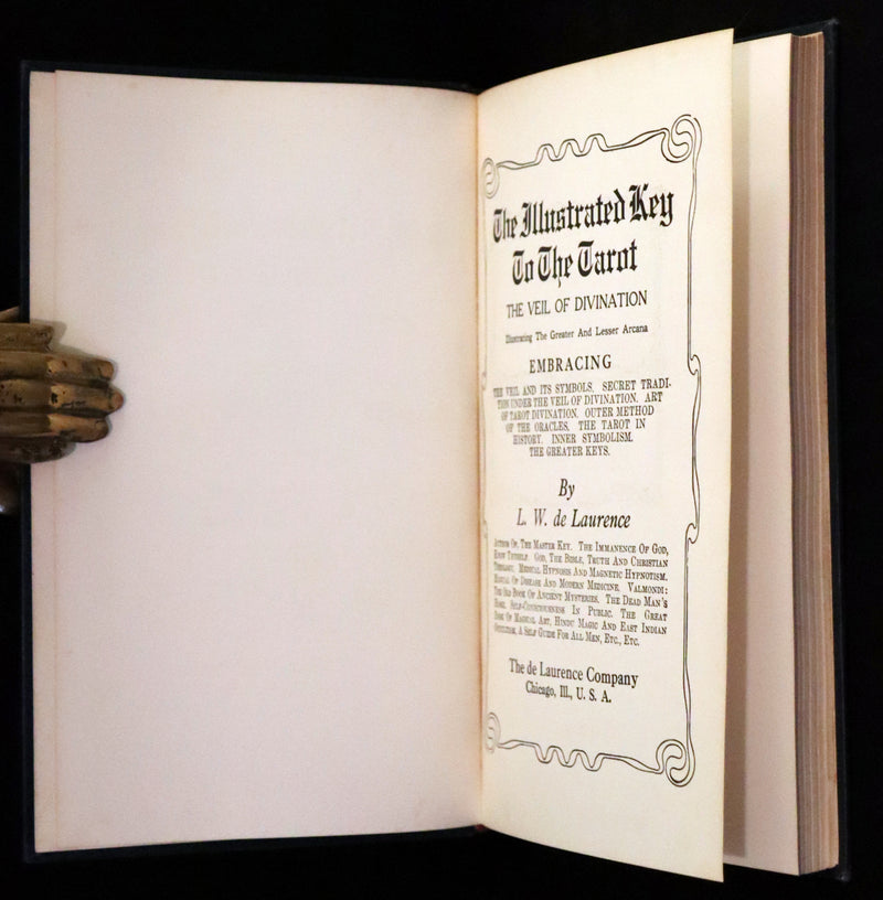 1918 Rare First Edition - The Illustrated Key to the Tarot, The Veil of Divination by de Laurence.
