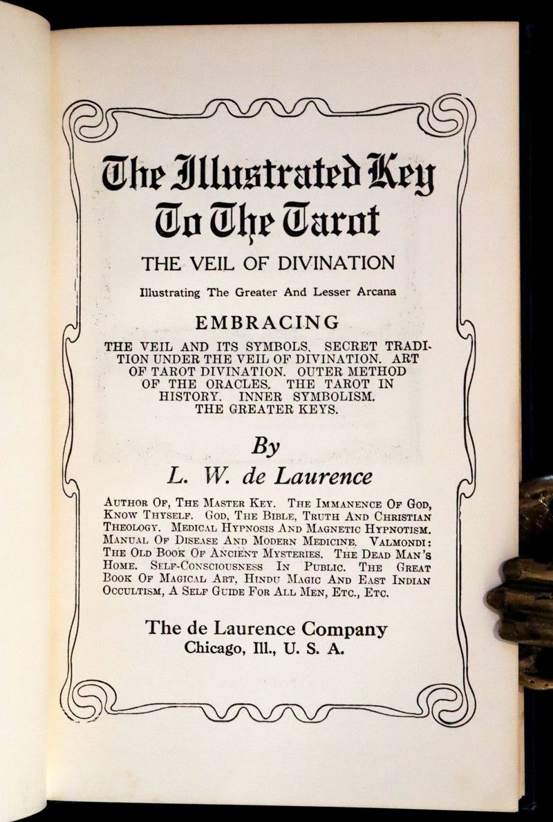 1918 Rare First Edition - The Illustrated Key to the Tarot, The Veil of Divination by de Laurence.