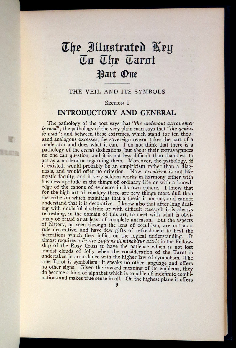 1918 Rare First Edition - The Illustrated Key to the Tarot, The Veil of Divination by de Laurence.