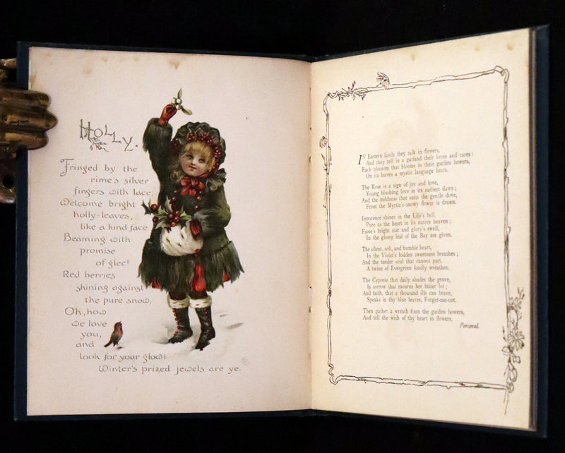 1890 Scarce Victorian Floriography Book ~ The Language of Flowers by Ernest Nister.