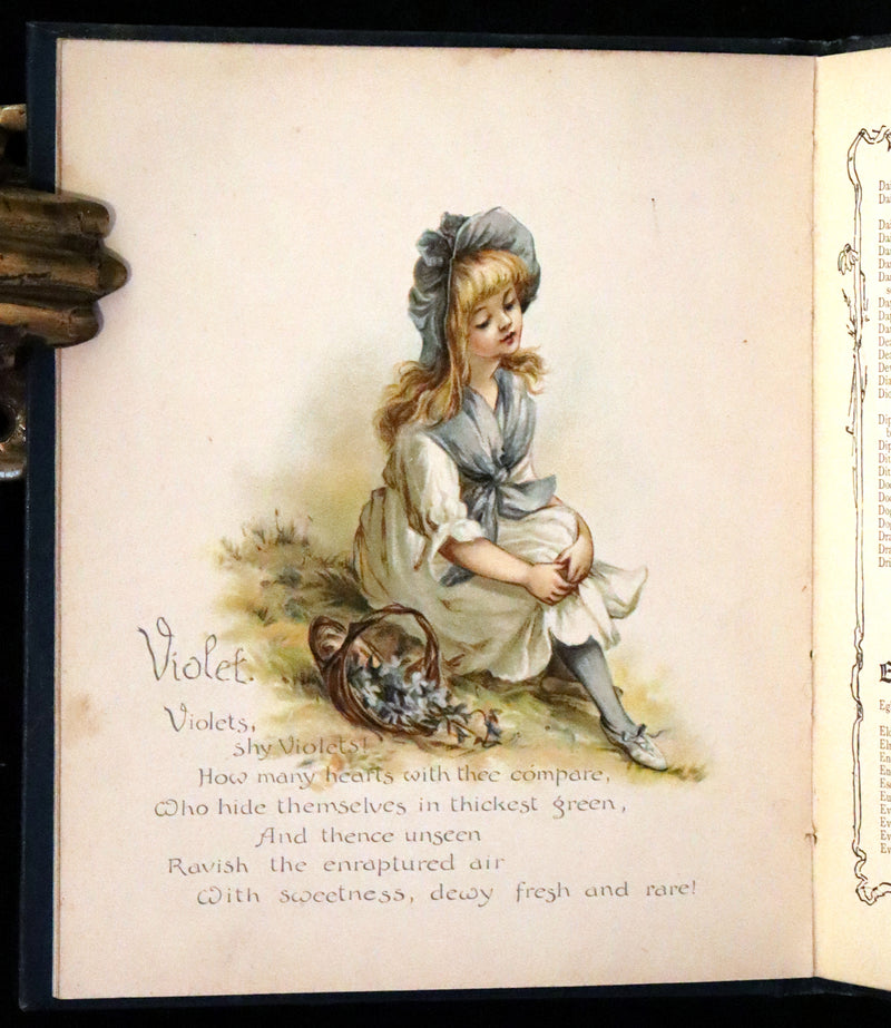 1890 Scarce Victorian Floriography Book ~ The Language of Flowers by Ernest Nister.