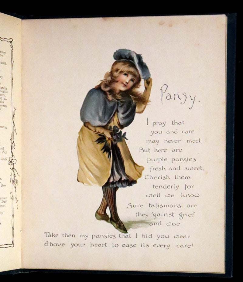 1890 Scarce Victorian Floriography Book ~ The Language of Flowers by Ernest Nister.