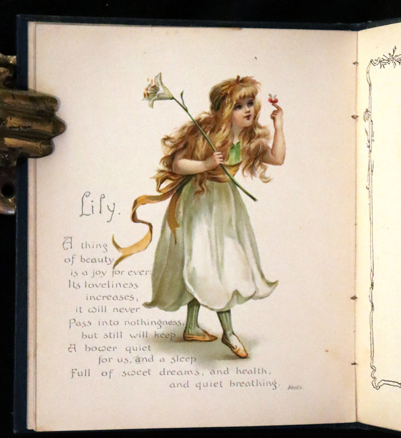 1890 Scarce Victorian Floriography Book ~ The Language of Flowers by Ernest Nister.