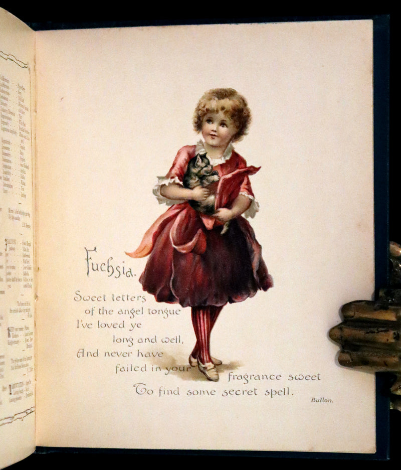 1890 Scarce Victorian Floriography Book ~ The Language of Flowers by Ernest Nister.