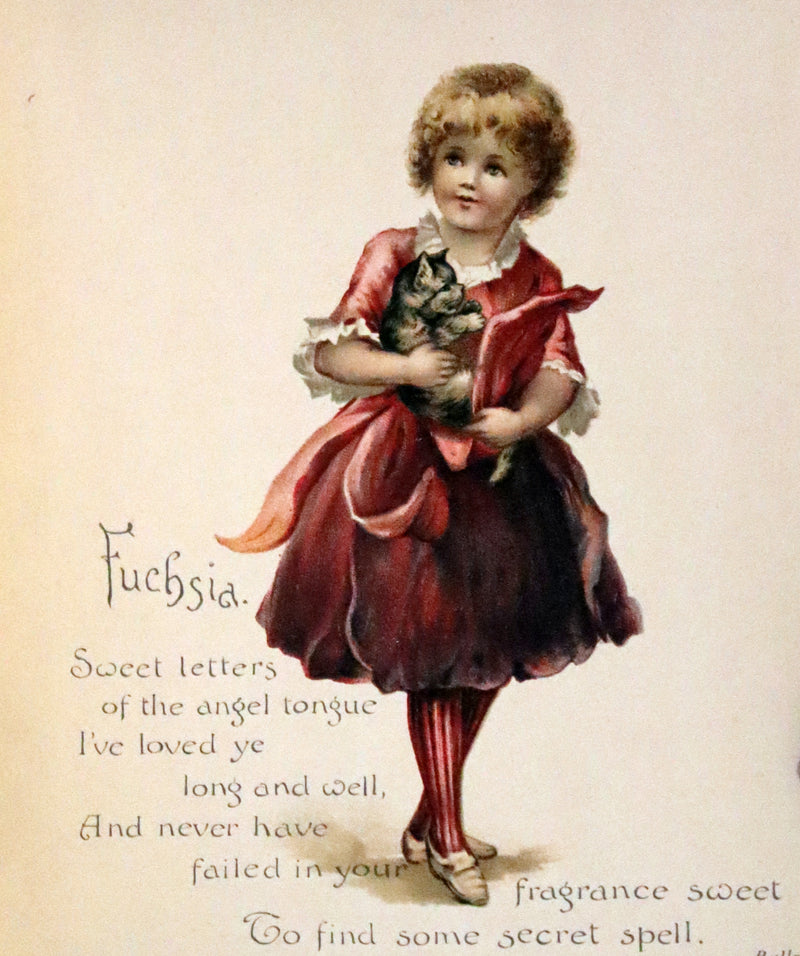 1890 Scarce Victorian Floriography Book ~ The Language of Flowers by Ernest Nister.