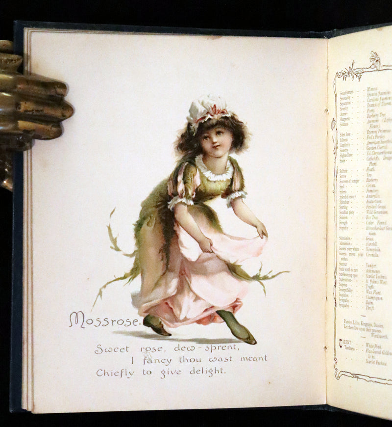 1890 Scarce Victorian Floriography Book ~ The Language of Flowers by Ernest Nister.