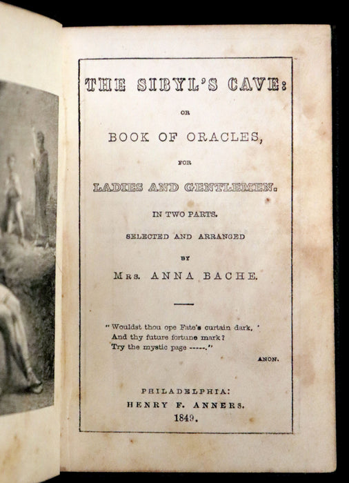 1849 Scarce Divination Book - The Sibyl's Cave: or Book of Oracles, for Ladies and Gentlemen. Witches.