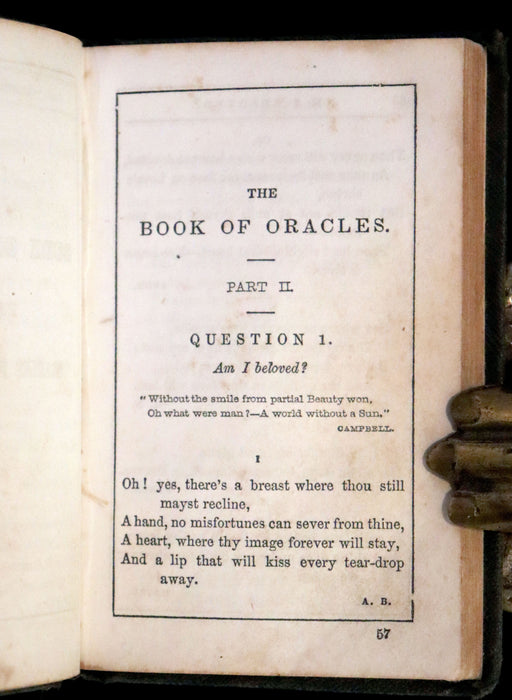 1849 Scarce Divination Book - The Sibyl's Cave: or Book of Oracles, for Ladies and Gentlemen. Witches.