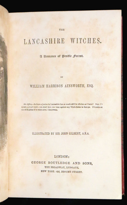 1875 Rare Illustrated Edition - The Lancashire Witches. A Romance Of Pendle Forest.