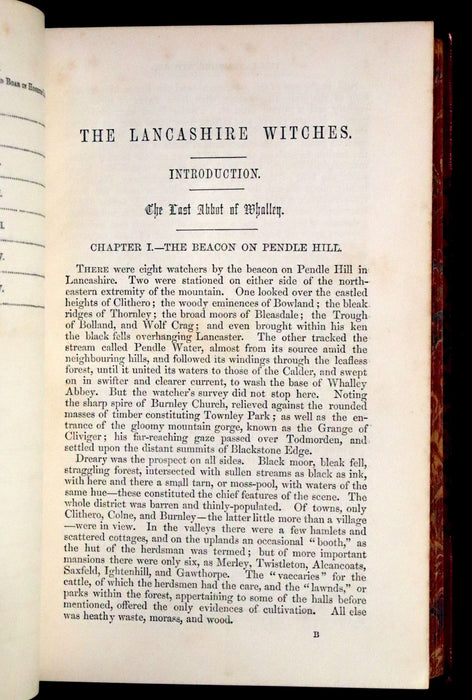 1875 Rare Illustrated Edition - The Lancashire Witches. A Romance Of Pendle Forest.