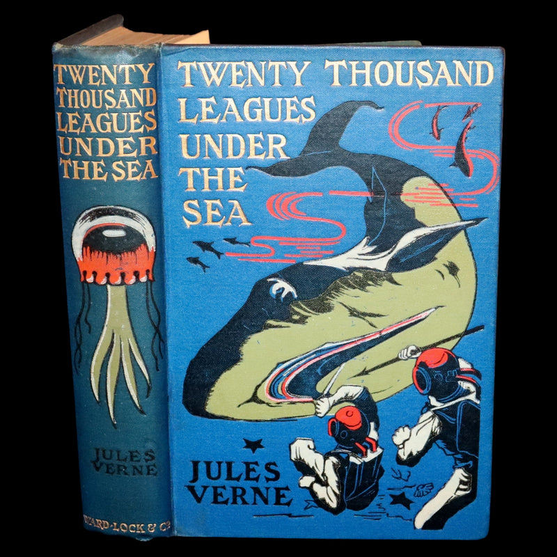 1900 Rare Book - Twenty Thousand Leagues Under the Sea by Jules Verne. Blue variant.