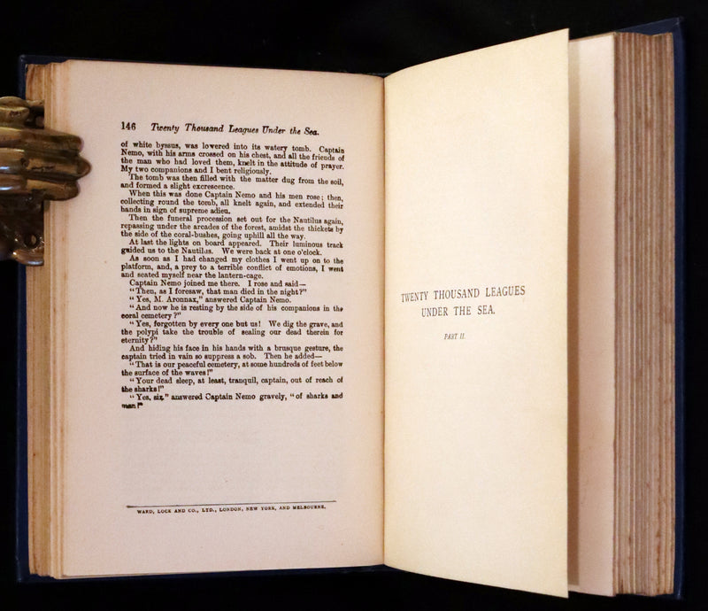 1900 Rare Book - Twenty Thousand Leagues Under the Sea by Jules Verne. Blue variant.