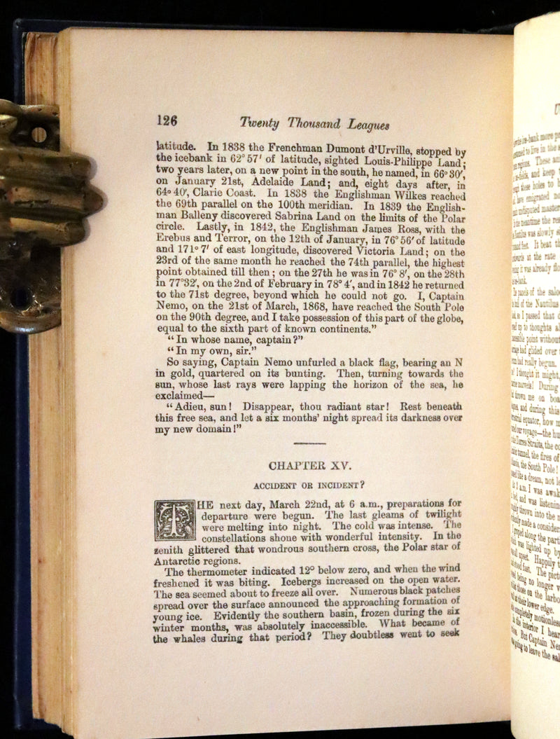 1900 Rare Book - Twenty Thousand Leagues Under the Sea by Jules Verne. Blue variant.