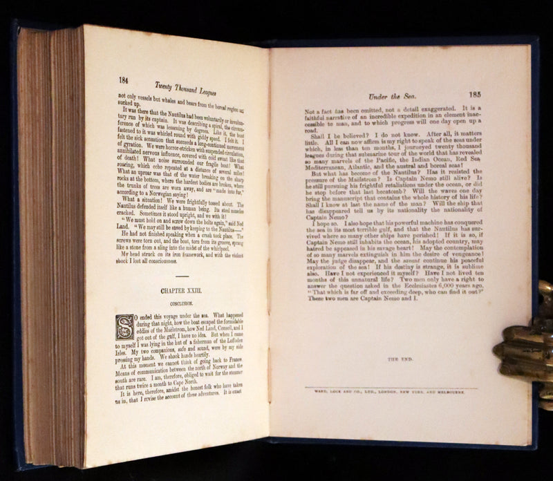 1900 Rare Book - Twenty Thousand Leagues Under the Sea by Jules Verne. Blue variant.