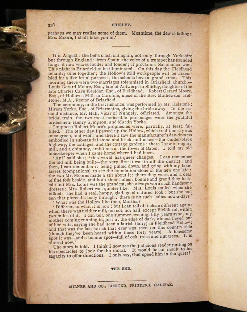 1890 Rare Book - Shirley, A Tale by Charlotte Brontë, under the pseudonym Currer Bell.
