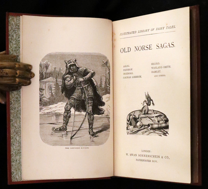 1895 Scarce Book - Old Norse Sagas - Aslog, Frithiof, Ingeborg, Ragnar Lodbrok, Sigurd, Wayland Smith, Hamlet, and others.