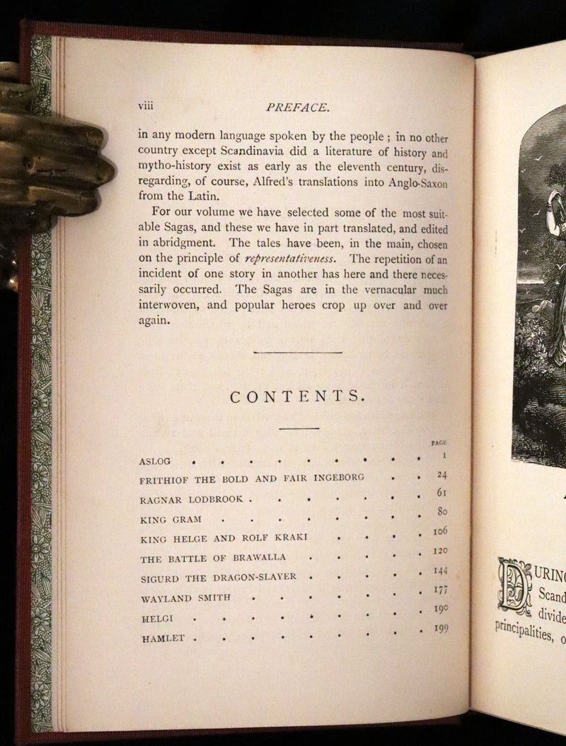 1895 Scarce Book - Old Norse Sagas - Aslog, Frithiof, Ingeborg, Ragnar Lodbrok, Sigurd, Wayland Smith, Hamlet, and others.