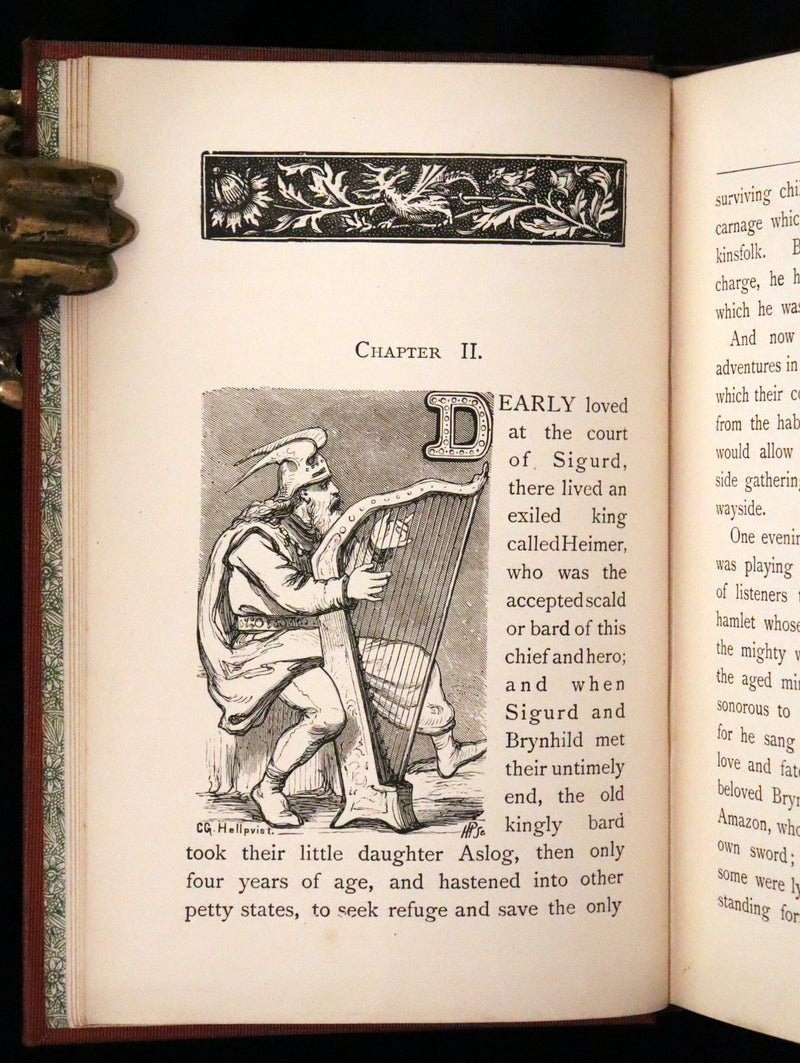 1895 Scarce Book - Old Norse Sagas - Aslog, Frithiof, Ingeborg, Ragnar Lodbrok, Sigurd, Wayland Smith, Hamlet, and others.