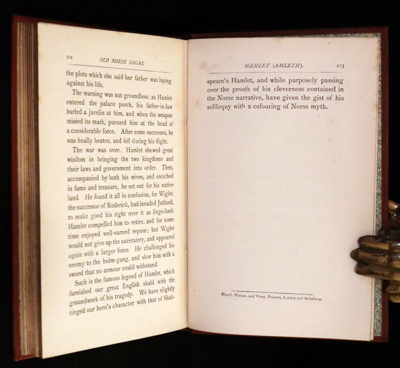 1895 Scarce Book - Old Norse Sagas - Aslog, Frithiof, Ingeborg, Ragnar Lodbrok, Sigurd, Wayland Smith, Hamlet, and others.