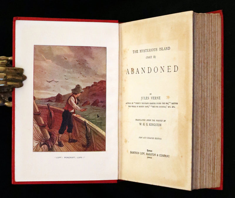 1911 Rare Illustrated Book - Abandoned being the second part of The Mysterious Island by Jules Verne