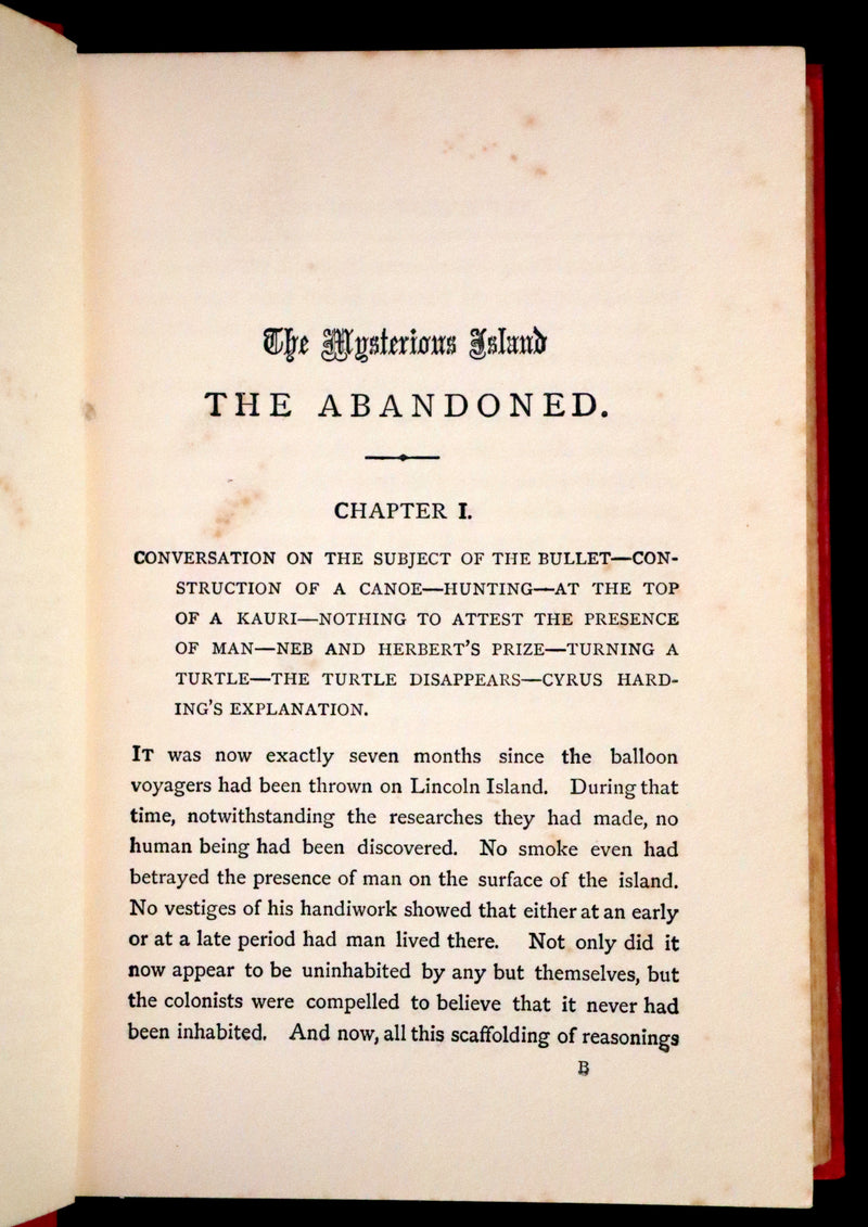 1911 Rare Illustrated Book - Abandoned being the second part of The Mysterious Island by Jules Verne