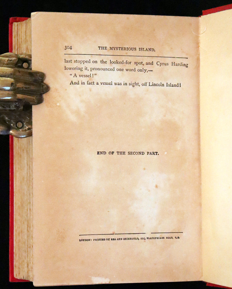 1911 Rare Illustrated Book - Abandoned being the second part of The Mysterious Island by Jules Verne