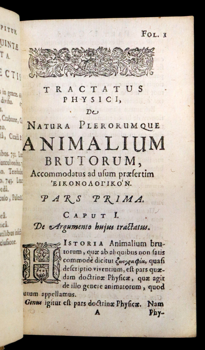 1665 Rare Latin Book - Unicorn, Griffin, Dragon, Basilisk, Franz's Historia Animalium.