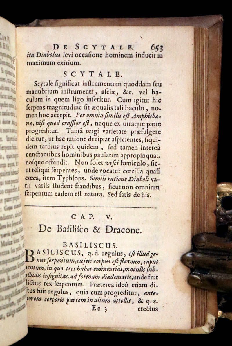 1665 Rare Latin Book - Unicorn, Griffin, Dragon, Basilisk, Franz's Historia Animalium.