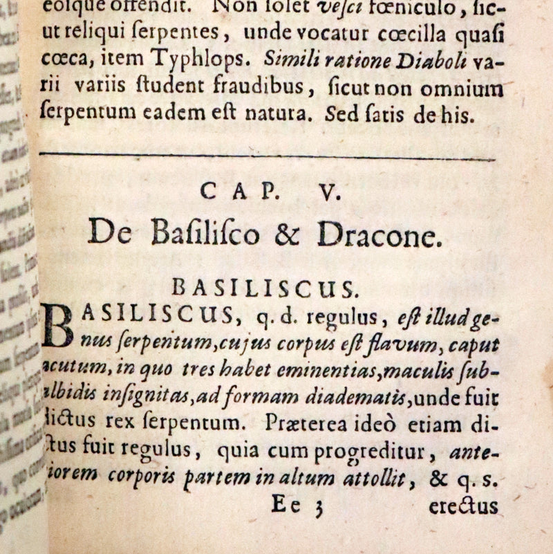 1665 Rare Latin Book - Unicorn, Griffin, Dragon, Basilisk, Franz's Historia Animalium.