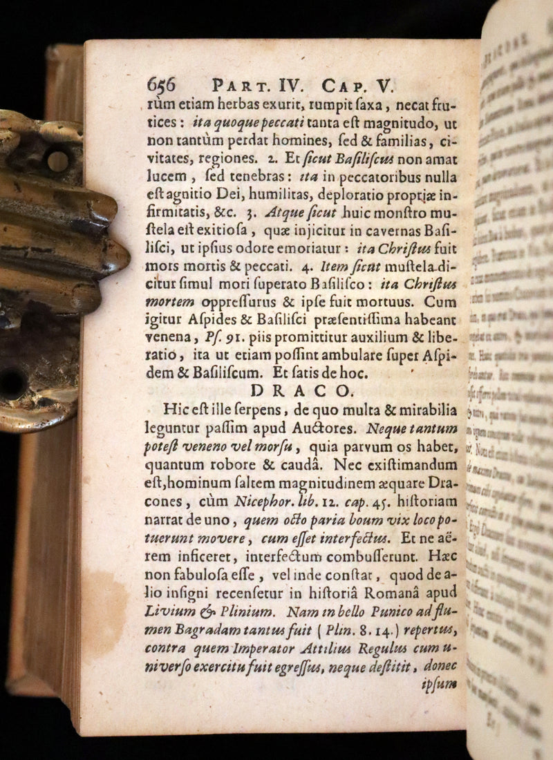 1665 Rare Latin Book - Unicorn, Griffin, Dragon, Basilisk, Franz's Historia Animalium.