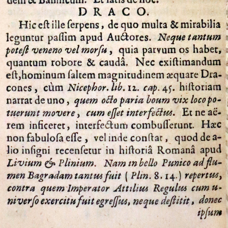 1665 Rare Latin Book - Unicorn, Griffin, Dragon, Basilisk, Franz's Historia Animalium.