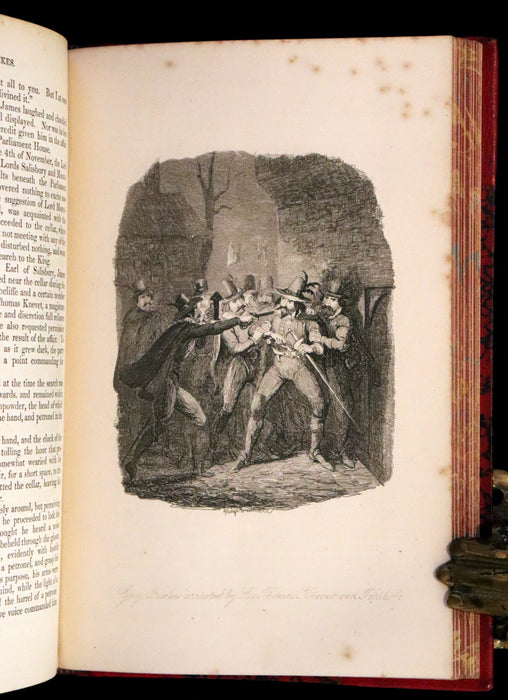 1870 Rare Book - Guy Fawkes, or the Gunpowder Treason illustrated by Cruikshank.