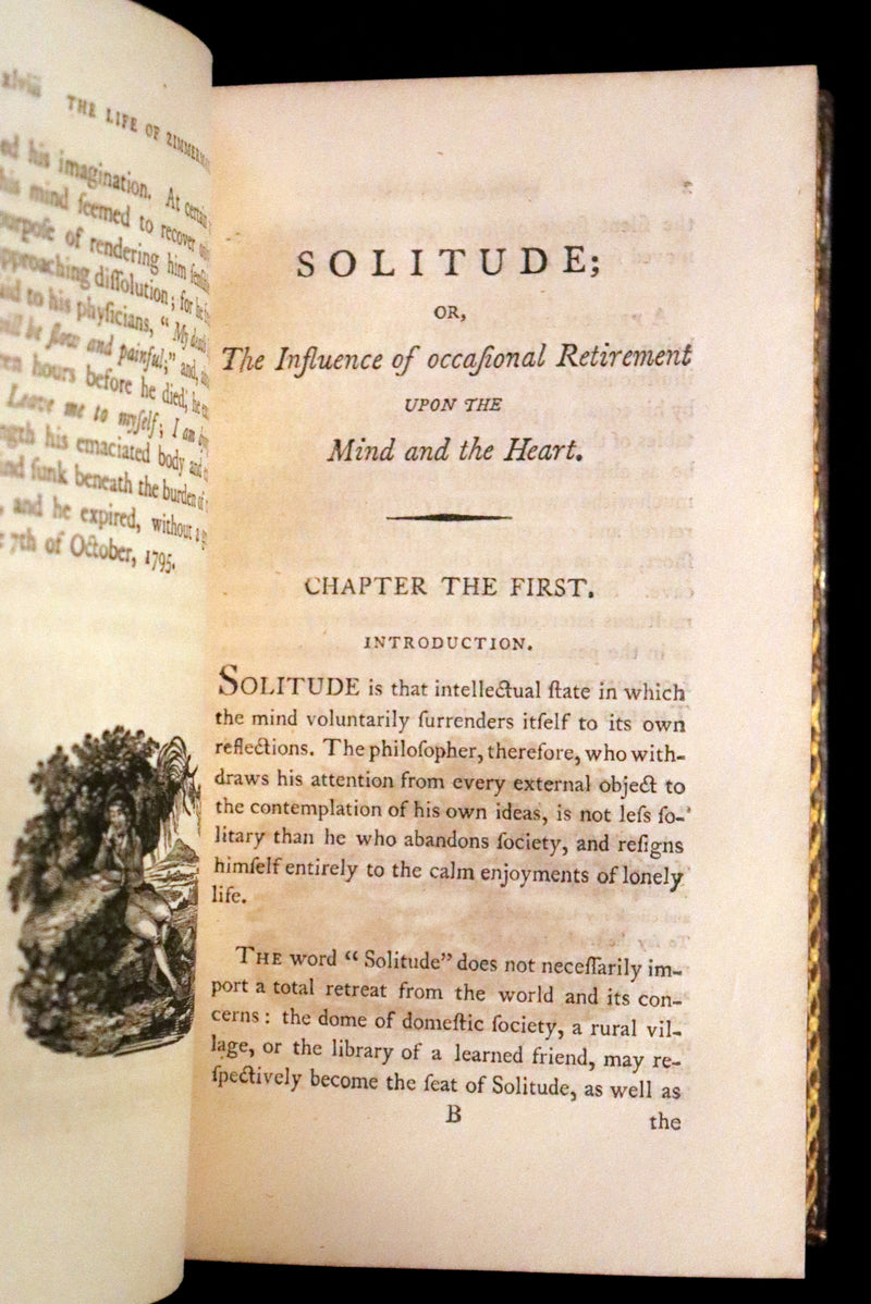 1799 Rare Book Set - Solitude, or the Effect of Occasional Retirement on the Mind.