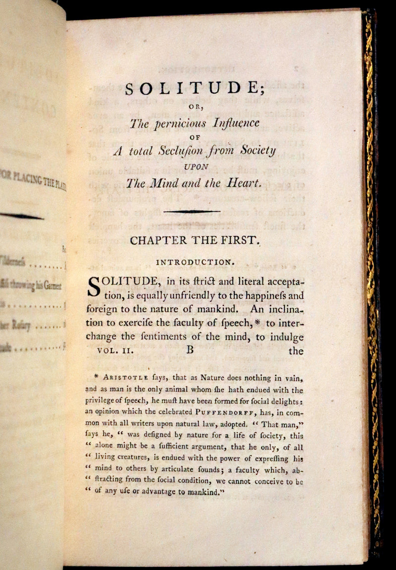 1799 Rare Book Set - Solitude, or the Effect of Occasional Retirement on the Mind.