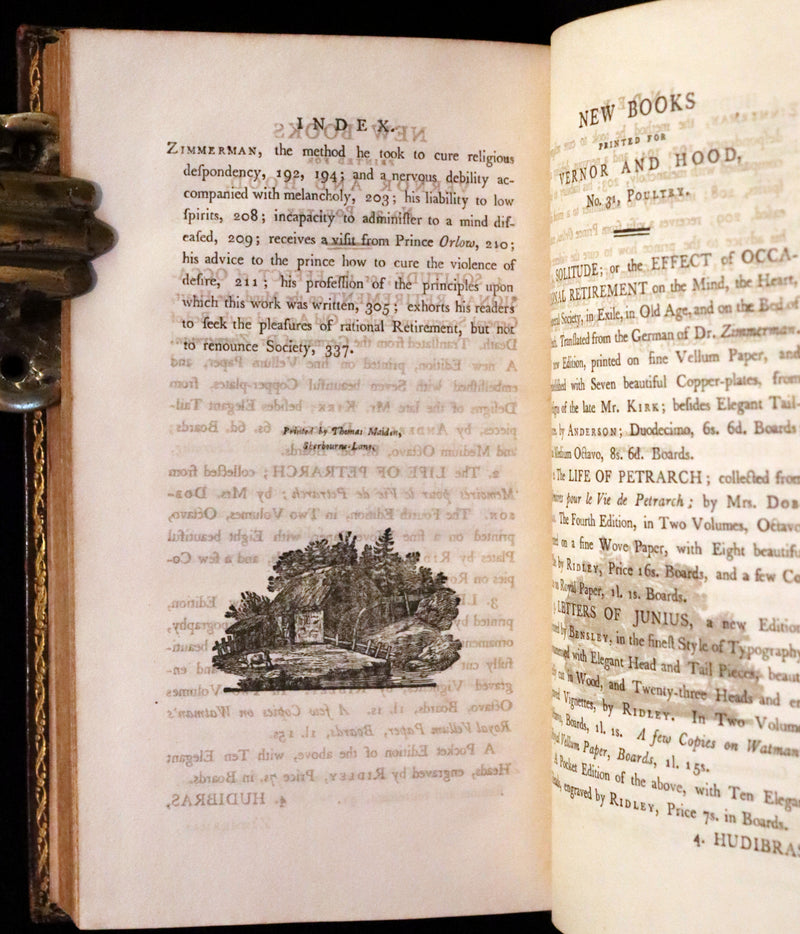 1799 Rare Book Set - Solitude, or the Effect of Occasional Retirement on the Mind.