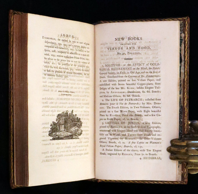 1799 Rare Book Set - Solitude, or the Effect of Occasional Retirement on the Mind.