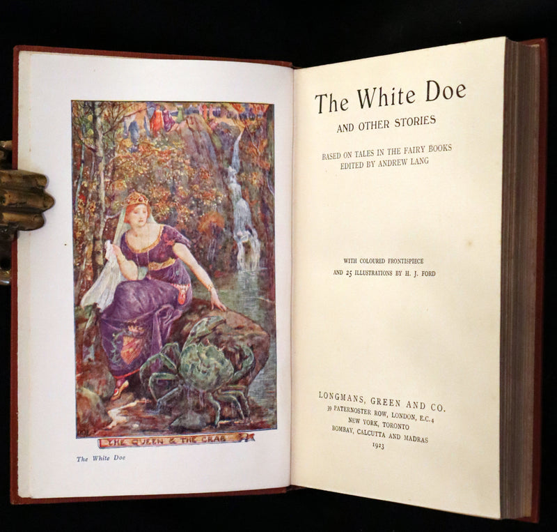 1913 Rare Book -  The White Doe and Other Fairy Stories by Andrew Lang, Illustrated by H. J. Ford.