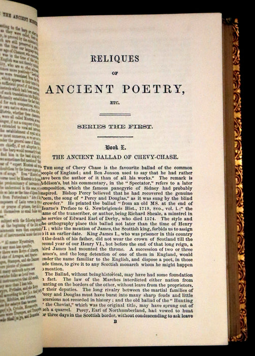 1859 Rare Victorian Book - Reliques of Ancient English Poetry and Old Heroic Ballads collected by Thomas Percy. Illustrated.