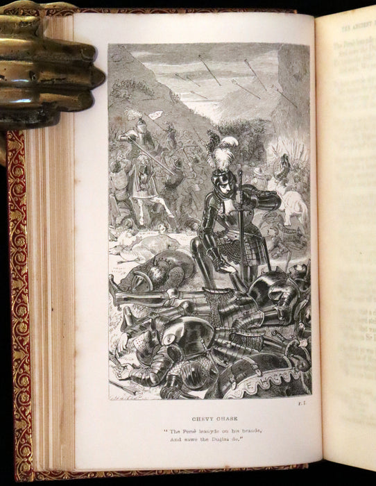 1859 Rare Victorian Book - Reliques of Ancient English Poetry and Old Heroic Ballads collected by Thomas Percy. Illustrated.