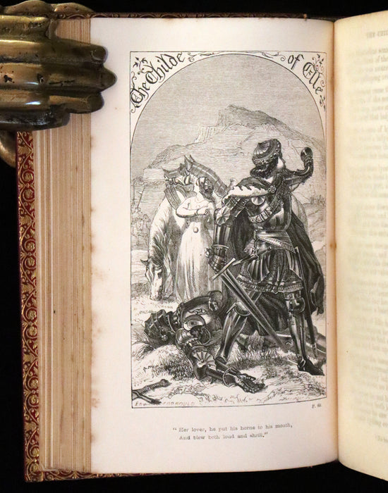 1859 Rare Victorian Book - Reliques of Ancient English Poetry and Old Heroic Ballads collected by Thomas Percy. Illustrated.