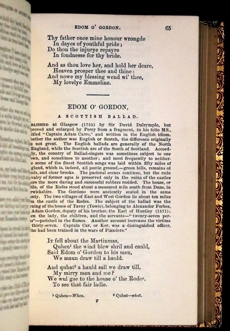1859 Rare Victorian Book - Reliques of Ancient English Poetry and Old Heroic Ballads collected by Thomas Percy. Illustrated.