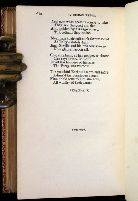 1859 Rare Victorian Book - Reliques of Ancient English Poetry and Old Heroic Ballads collected by Thomas Percy. Illustrated.