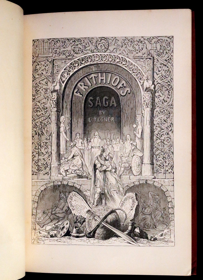1878 Rare First English Edition - Frithiof's Saga: A Legend of Ancient Norway. Illustrated Viking Tales of the North.