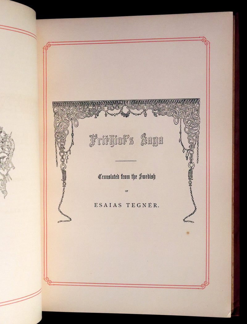 1878 Rare First English Edition - Frithiof's Saga: A Legend of Ancient Norway. Illustrated Viking Tales of the North.