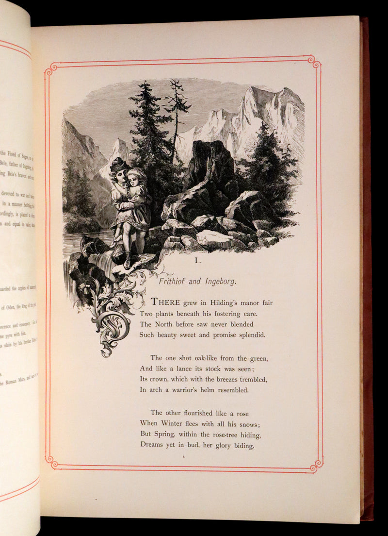 1878 Rare First English Edition - Frithiof's Saga: A Legend of Ancient Norway. Illustrated Viking Tales of the North.