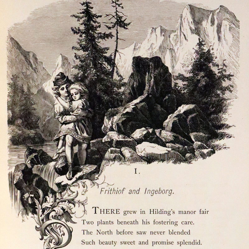 1878 Rare First English Edition - Frithiof's Saga: A Legend of Ancient Norway. Illustrated Viking Tales of the North.