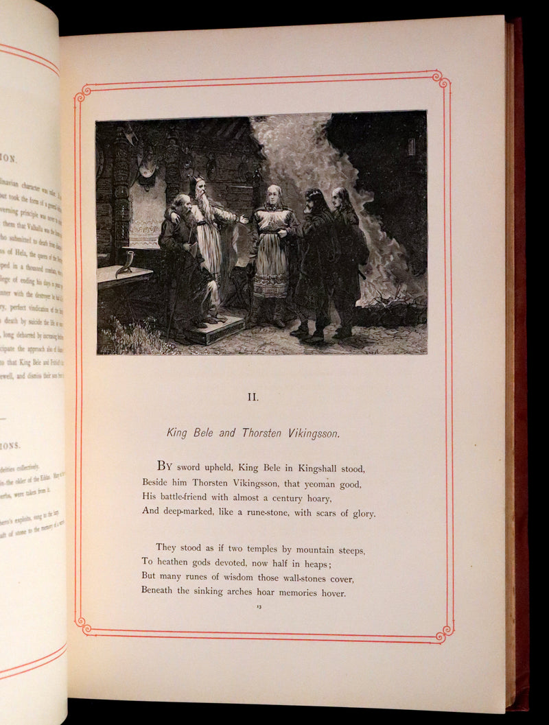 1878 Rare First English Edition - Frithiof's Saga: A Legend of Ancient Norway. Illustrated Viking Tales of the North.