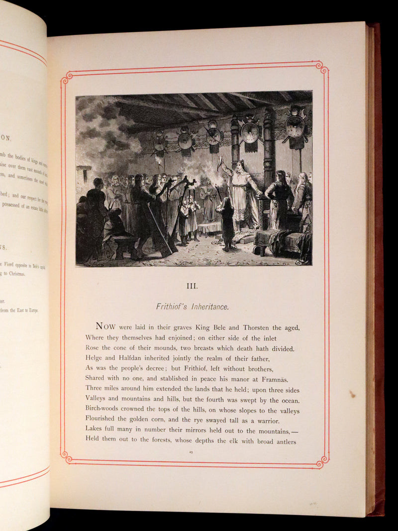 1878 Rare First English Edition - Frithiof's Saga: A Legend of Ancient Norway. Illustrated Viking Tales of the North.