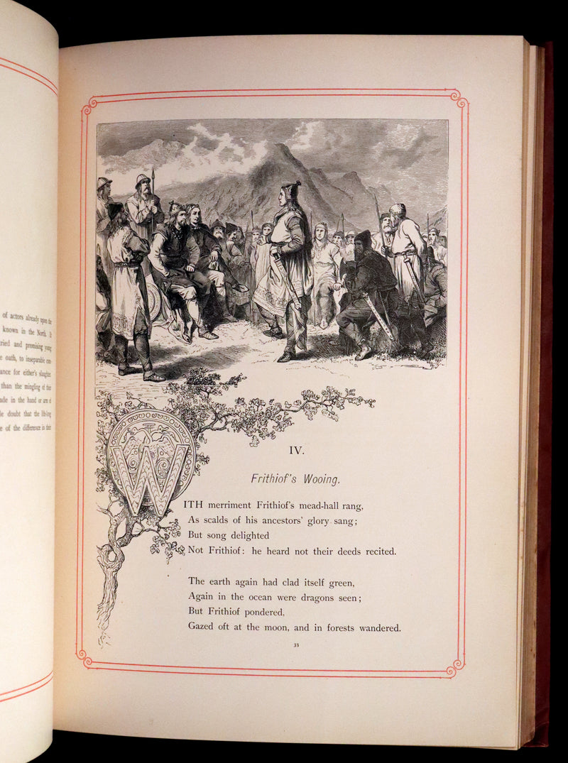 1878 Rare First English Edition - Frithiof's Saga: A Legend of Ancient Norway. Illustrated Viking Tales of the North.
