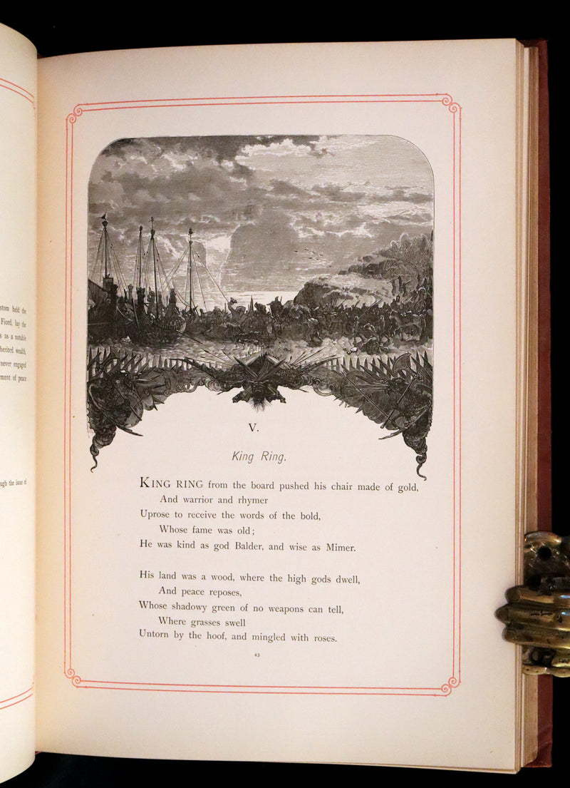 1878 Rare First English Edition - Frithiof's Saga: A Legend of Ancient Norway. Illustrated Viking Tales of the North.
